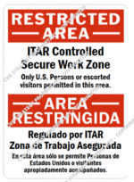 Restricted Area Bilingual ITAR Sign