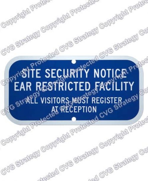 EAR Compliance Sign