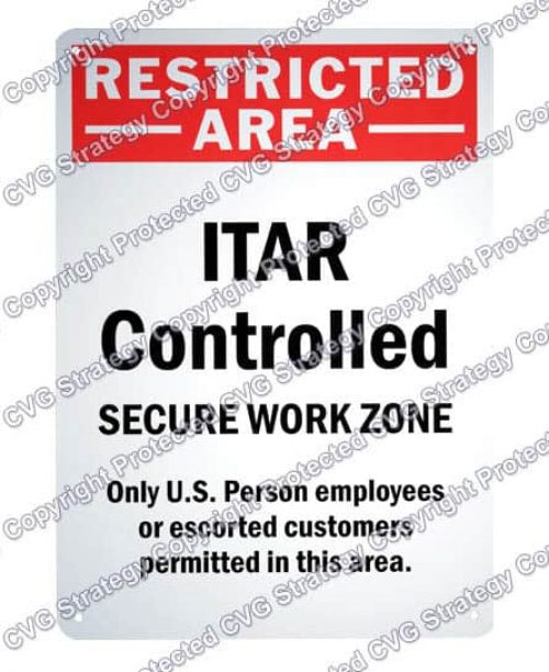ITAR Sign Restricted Area
