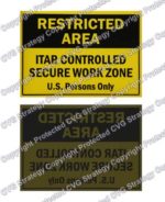 ITAR Restricted Area Sign for Glass