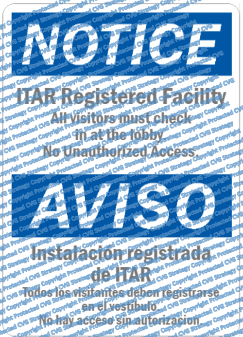 Notice Bilingual ITAR Sign